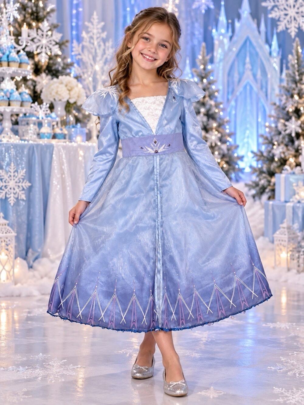 Disney Frozen II Princess Elsa Adventure Travel Dress Size 5-6